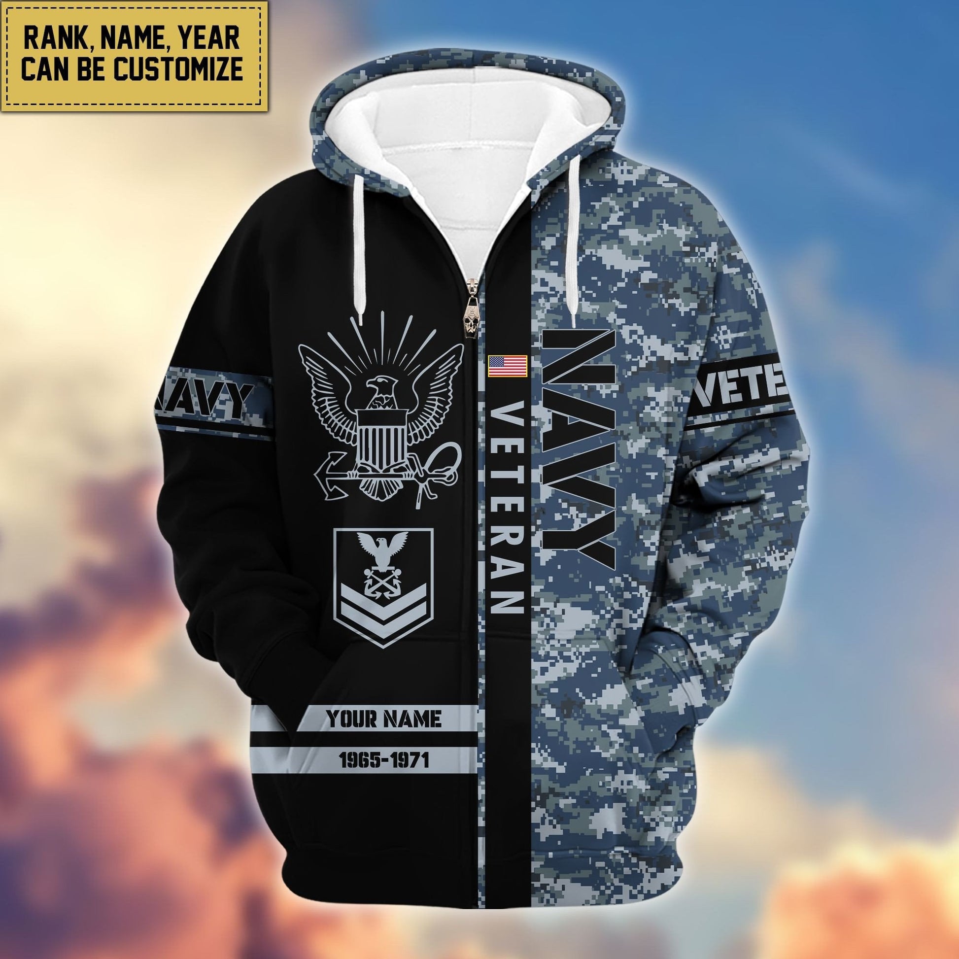 U.S. Veteran Zip Hoodie HB141203 | Patriotic Gift