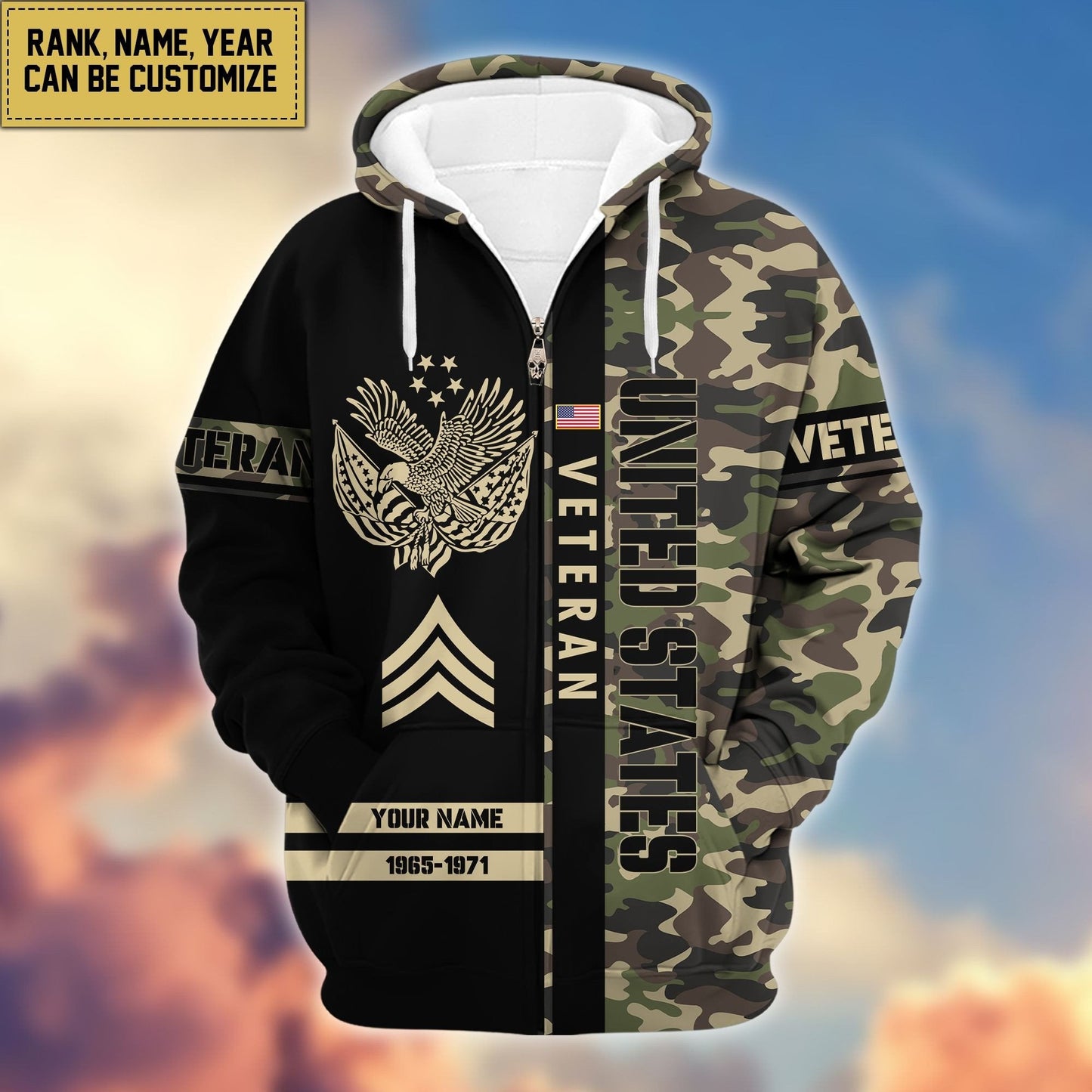U.S. Veteran Zip Hoodie HB141203 | Patriotic Gift