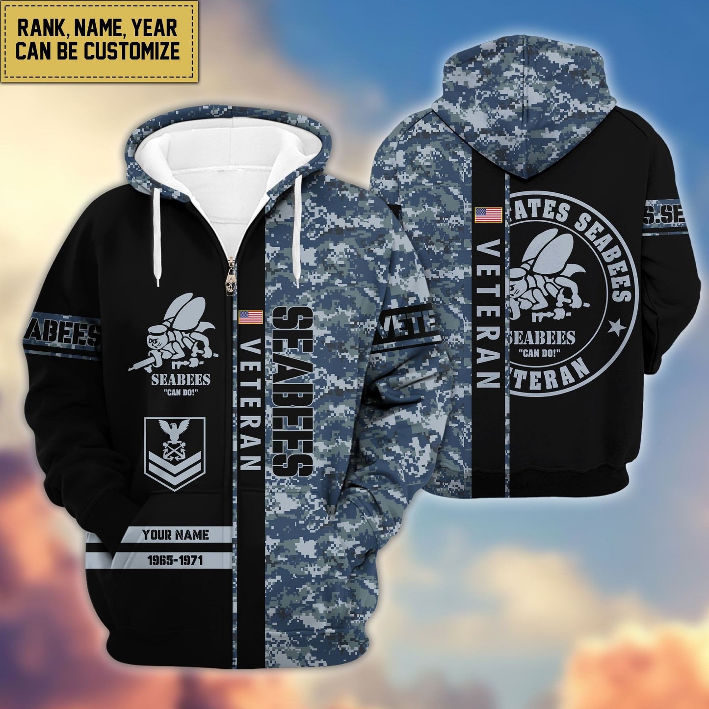 U.S. Veteran Zip Hoodie HB141203 | Patriotic Gift