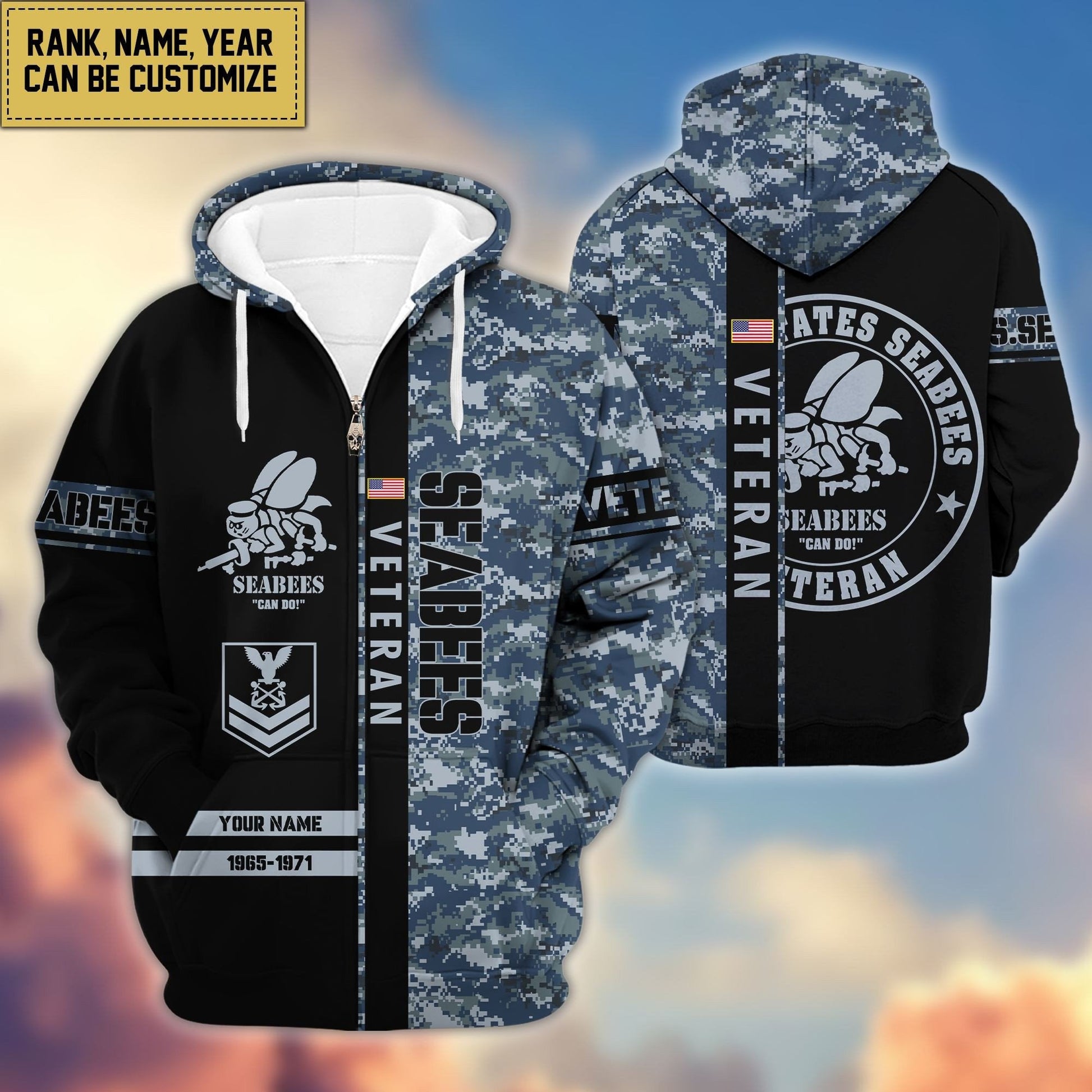 U.S. Veteran Zip Hoodie HB141203 | Patriotic Gift