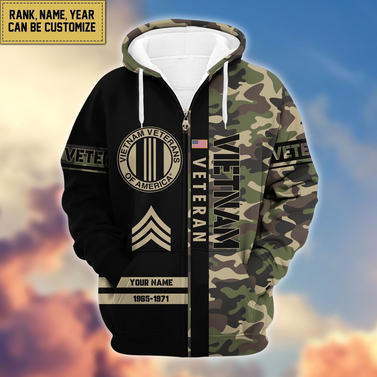 U.S. Veteran Zip Hoodie HB141203 | Patriotic Gift