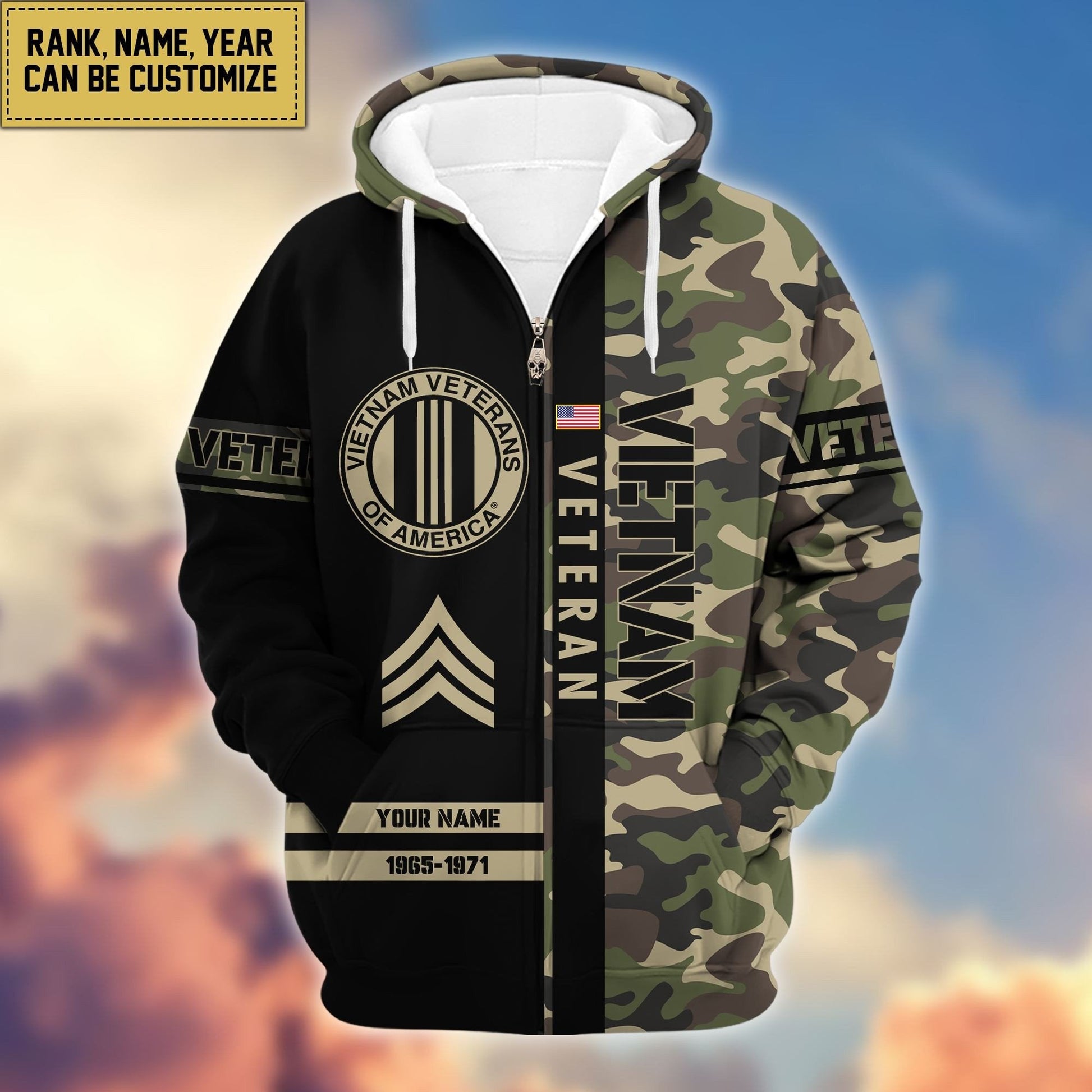 U.S. Veteran Zip Hoodie HB141203 | Patriotic Gift