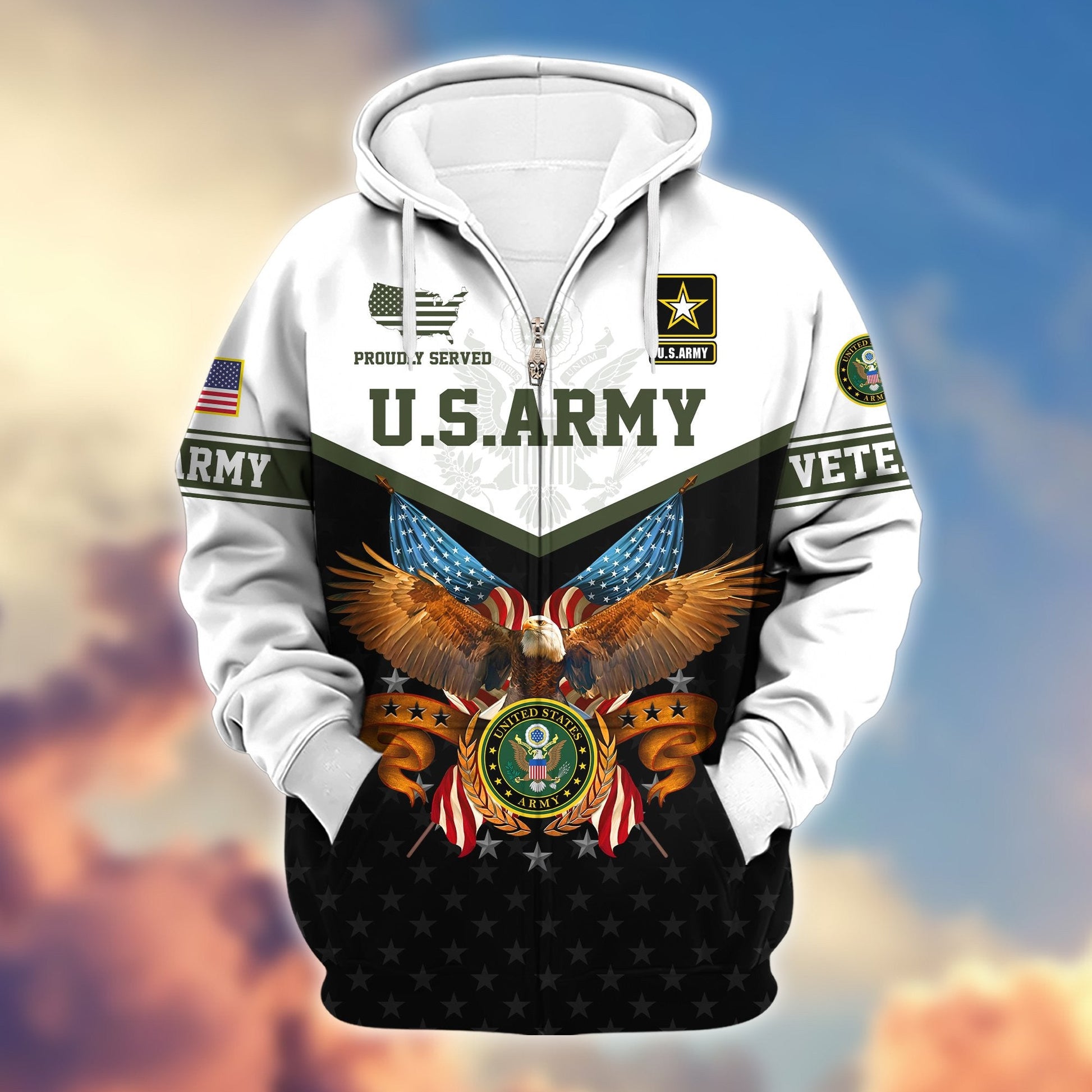 Premium U.S. Veterans Zip Hoodie da130902 | Veteran Gift