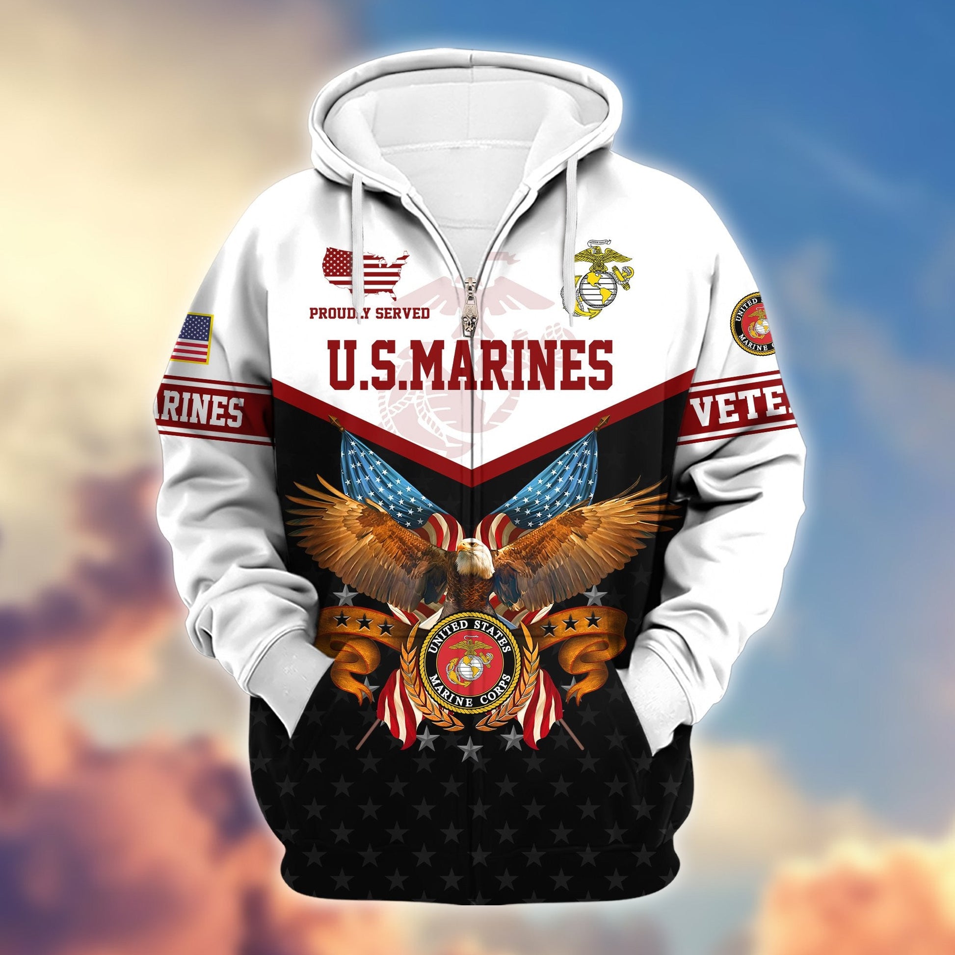 Premium U.S. Veterans Zip Hoodie da130902 | Veteran Gift