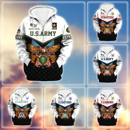 Premium U.S. Veterans Zip Hoodie da130902 | Veteran Gift