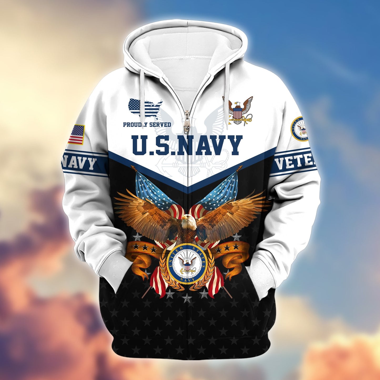 Premium U.S. Veterans Zip Hoodie da130902 | Veteran Gift