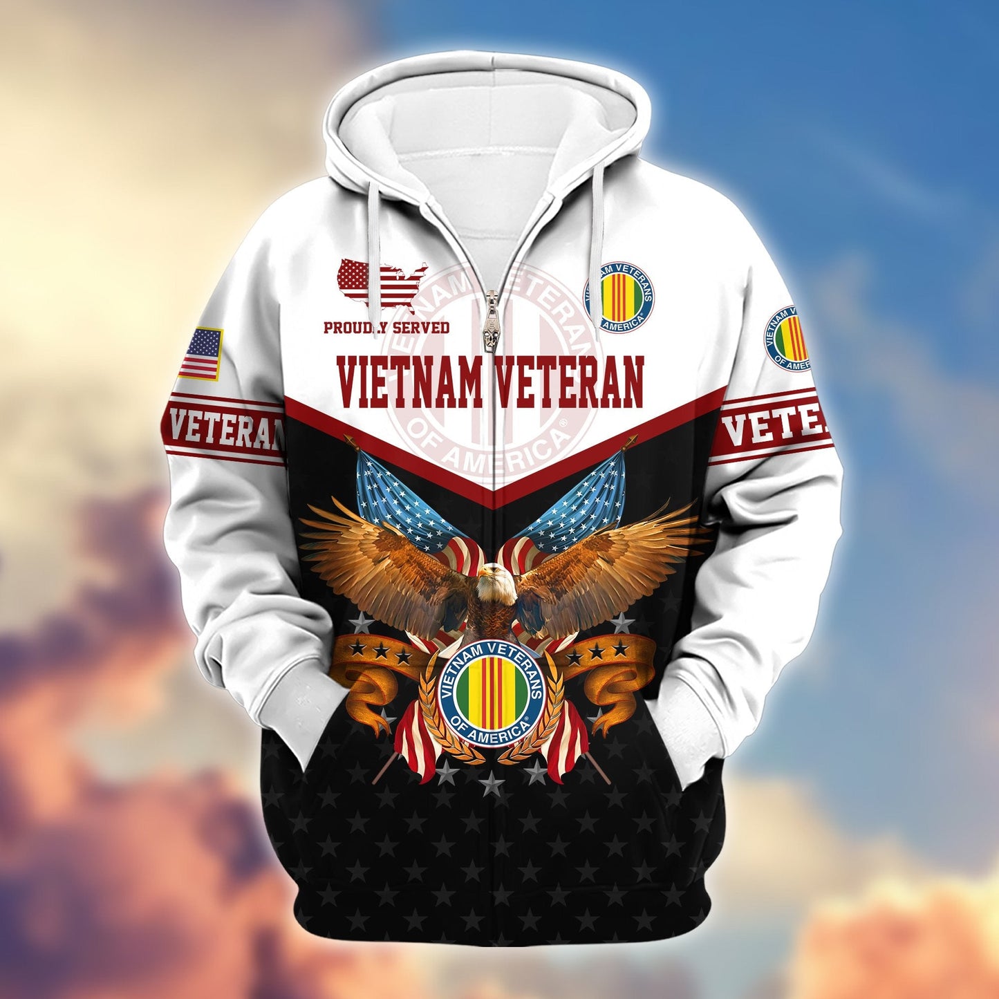 Premium U.S. Veterans Zip Hoodie da130902 | Veteran Gift
