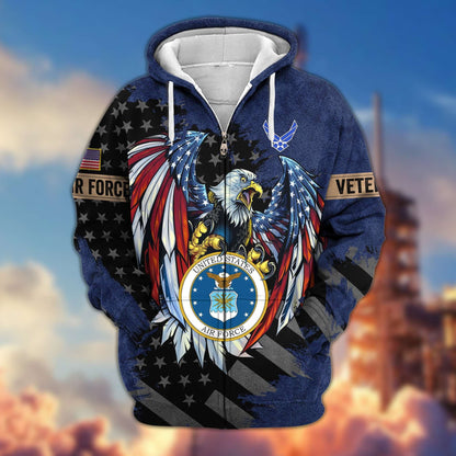 Premium U.S. Veterans Zip Hoodie HG190913 | Veteran Gift