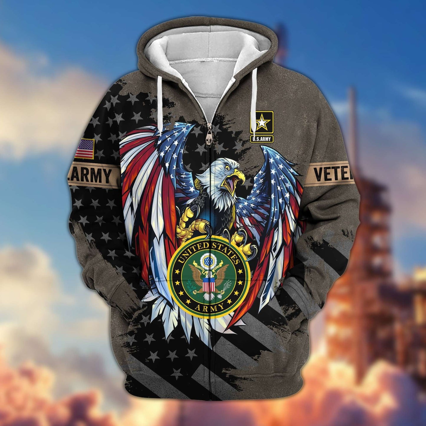 Premium U.S. Veterans Zip Hoodie HG190913 | Veteran Gift