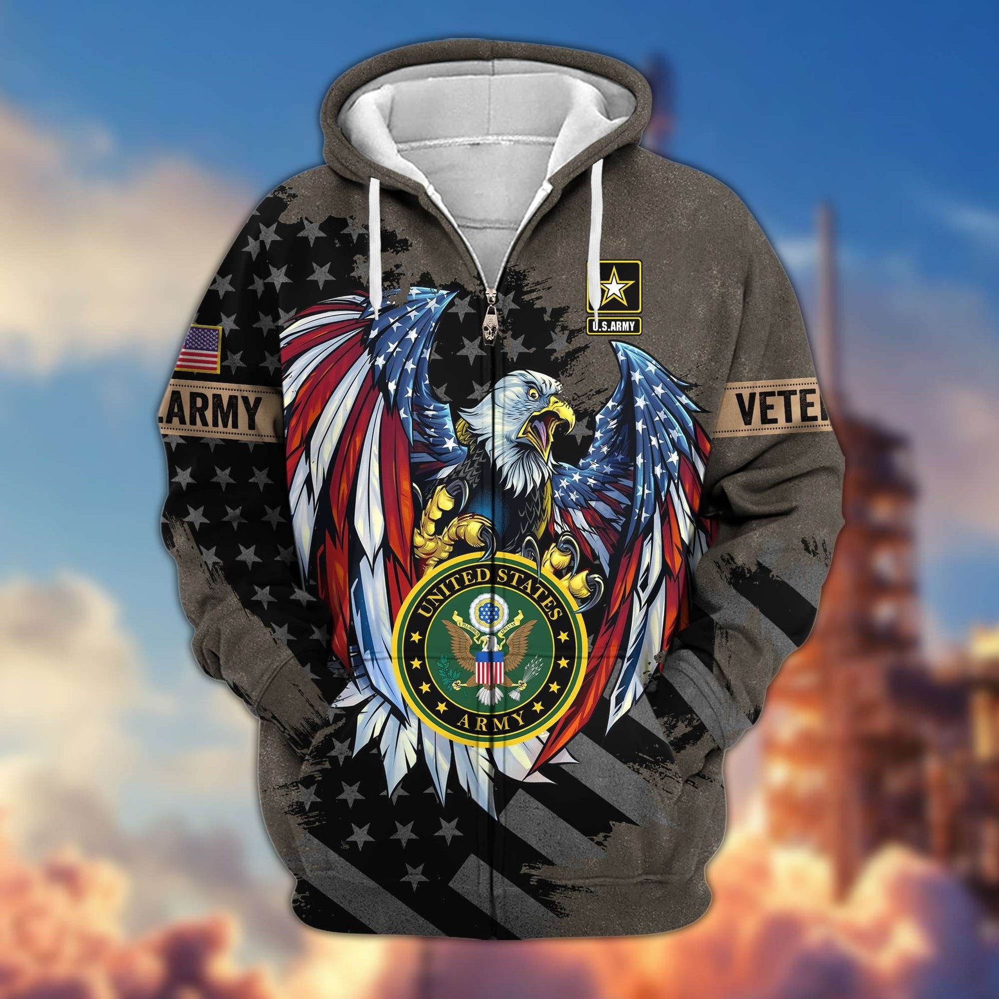 Premium U.S. Veterans Zip Hoodie HG190913 | Veteran Gift