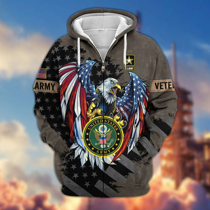 Premium U.S. Veterans Zip Hoodie HG190913 | Veteran Gift