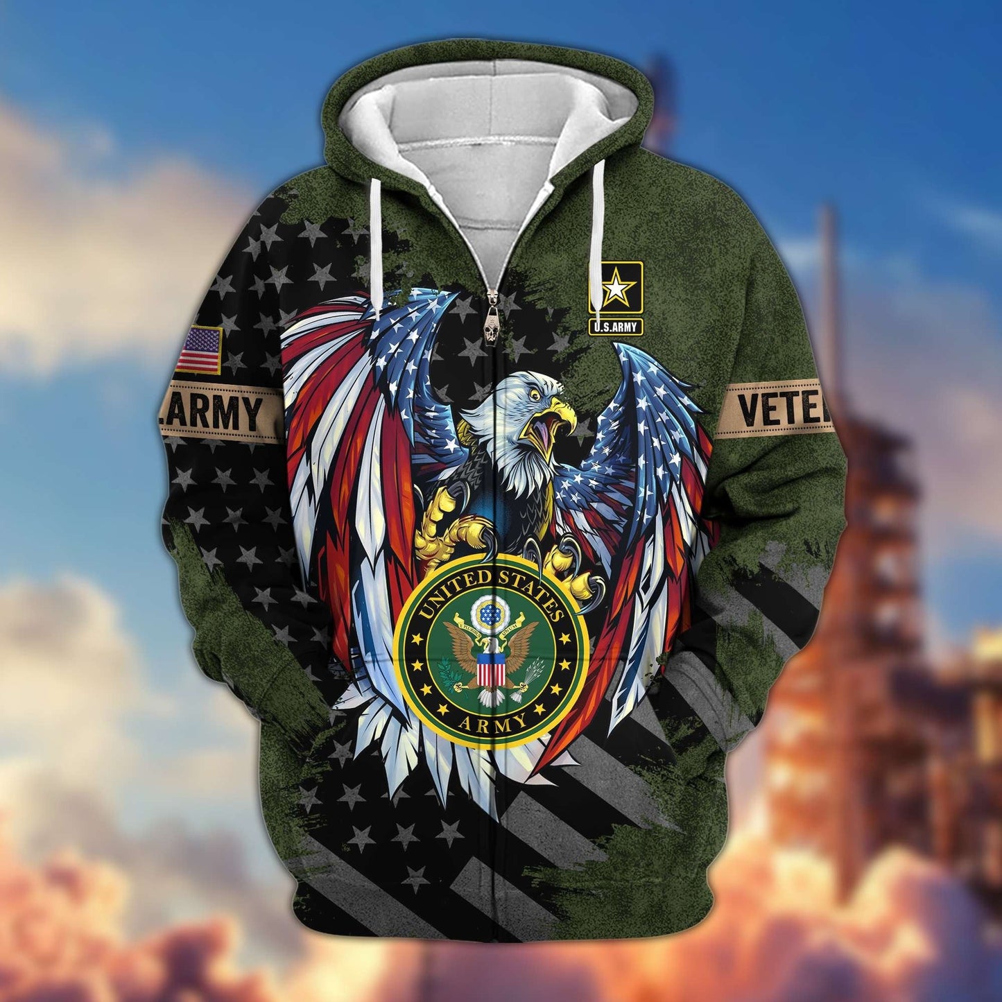 Premium U.S. Veterans Zip Hoodie HG190913 | Veteran Gift