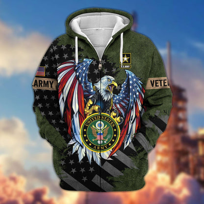 Premium U.S. Veterans Zip Hoodie HG190913 | Veteran Gift