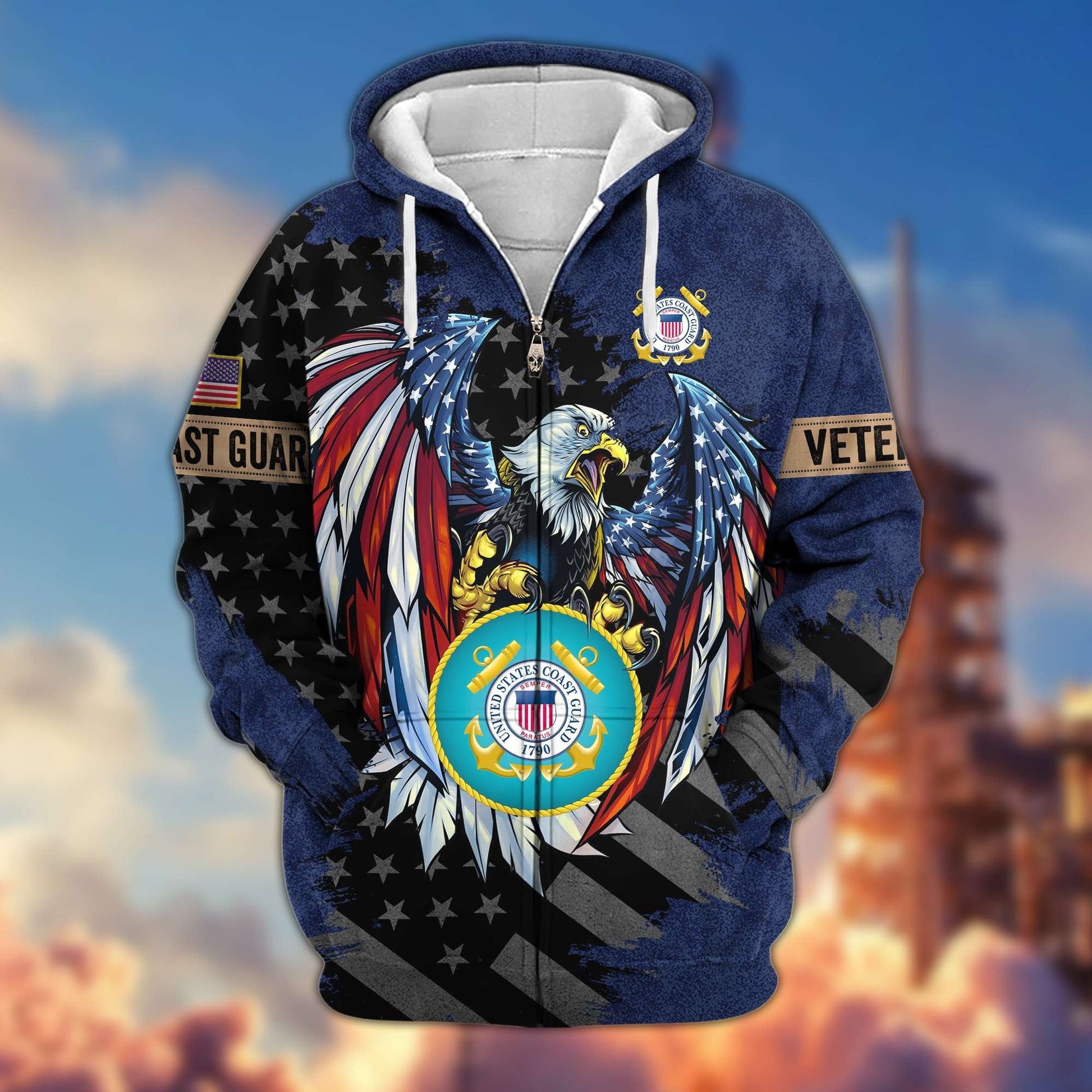 Premium U.S. Veterans Zip Hoodie HG190913 | Veteran Gift