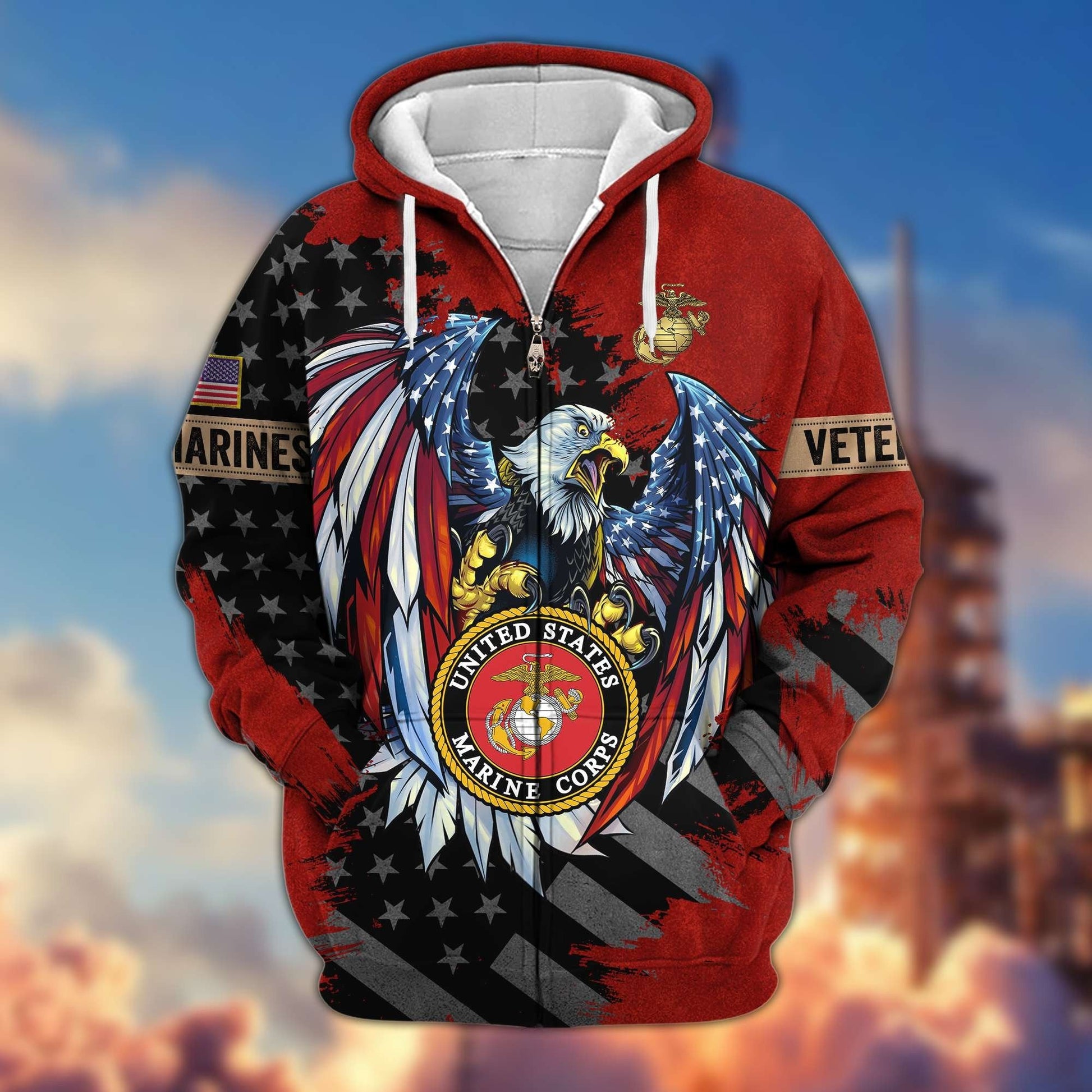 Premium U.S. Veterans Zip Hoodie HG190913 | Veteran Gift