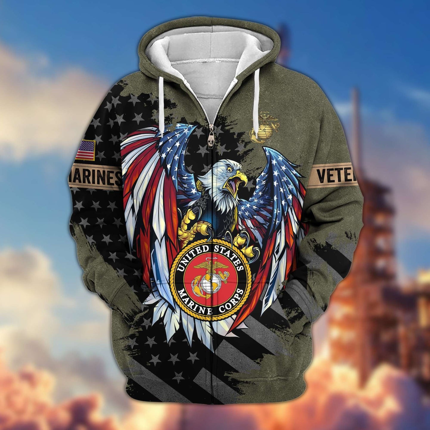 Premium U.S. Veterans Zip Hoodie HG190913 | Veteran Gift