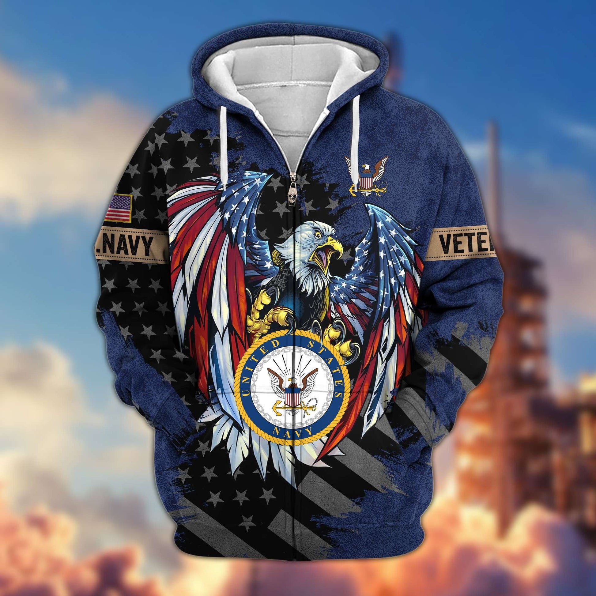 Premium U.S. Veterans Zip Hoodie HG190913 | Veteran Gift