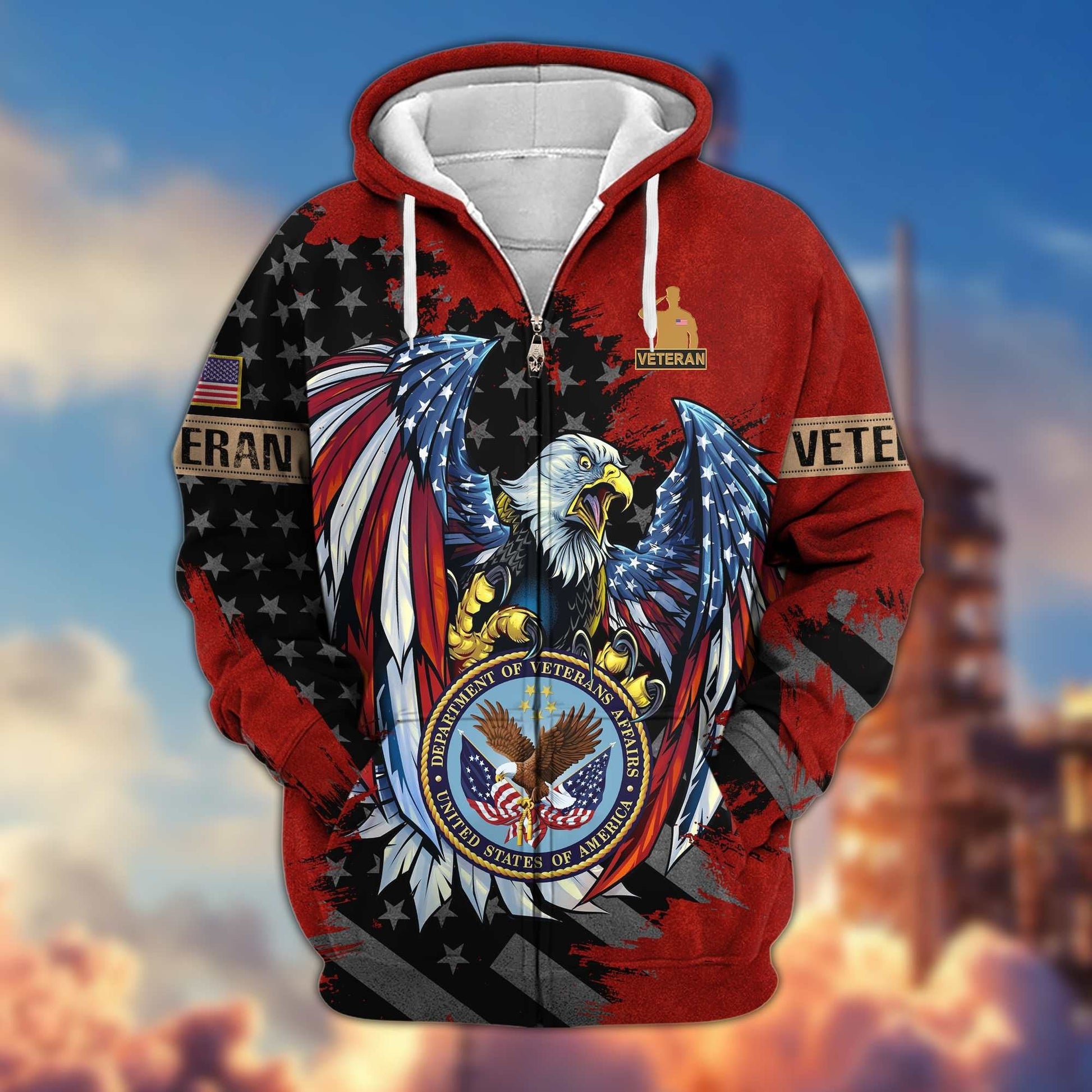 Premium U.S. Veterans Zip Hoodie HG190913 | Veteran Gift