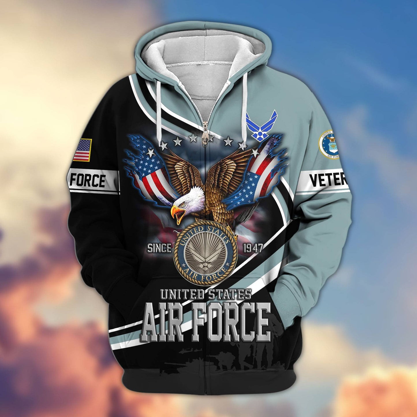 Premium U.S. Veterans Zip Hoodie HG211012 | Veteran Gift