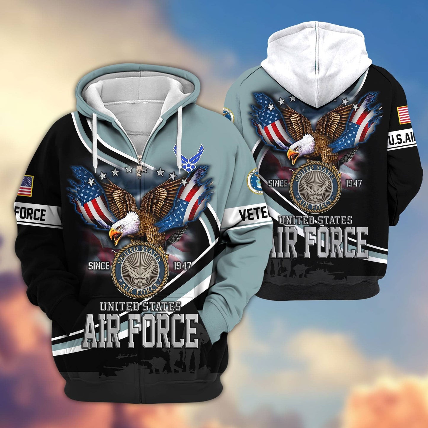 Premium U.S. Veterans Zip Hoodie HG211012 | Veteran Gift