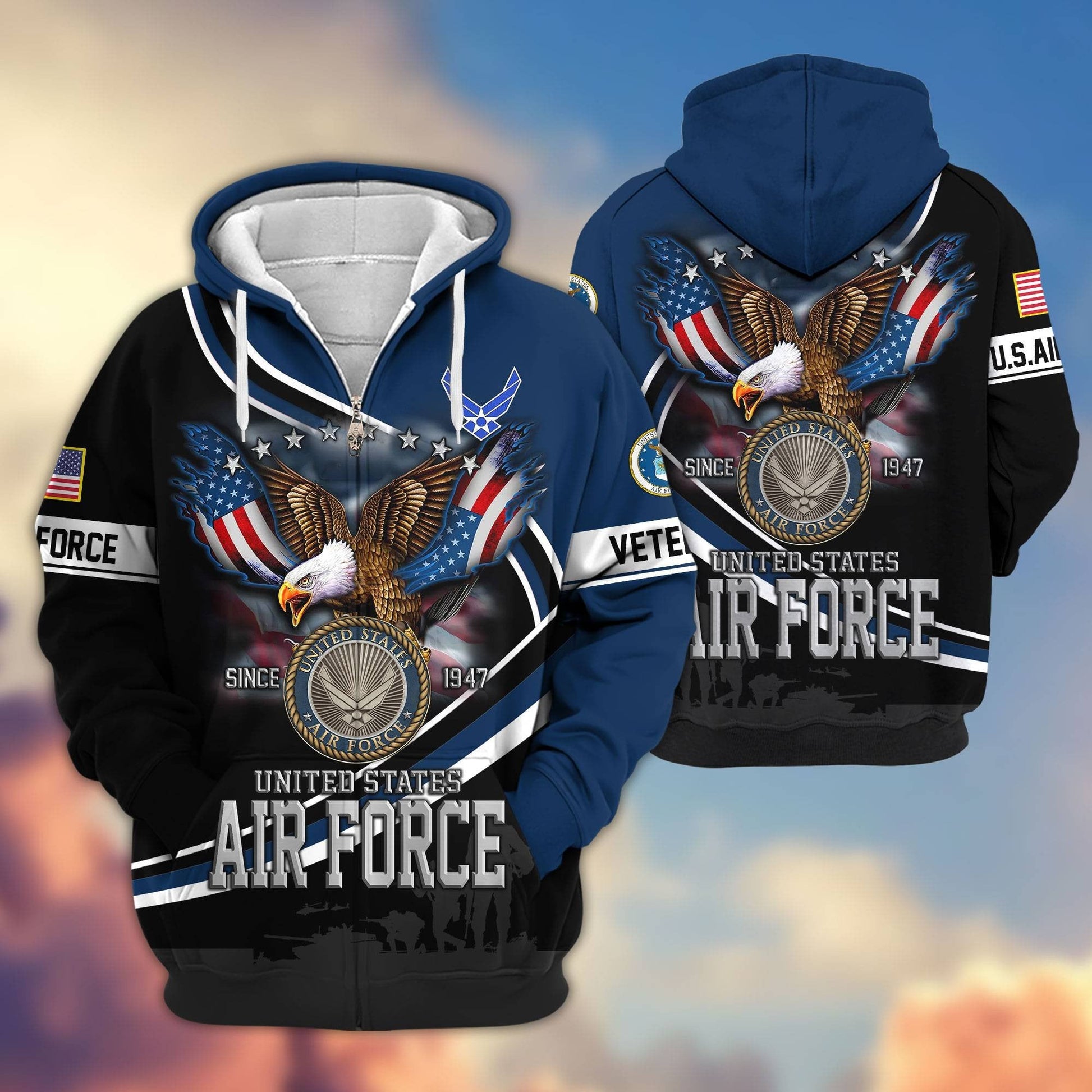Premium U.S. Veterans Zip Hoodie HG211012 | Veteran Gift
