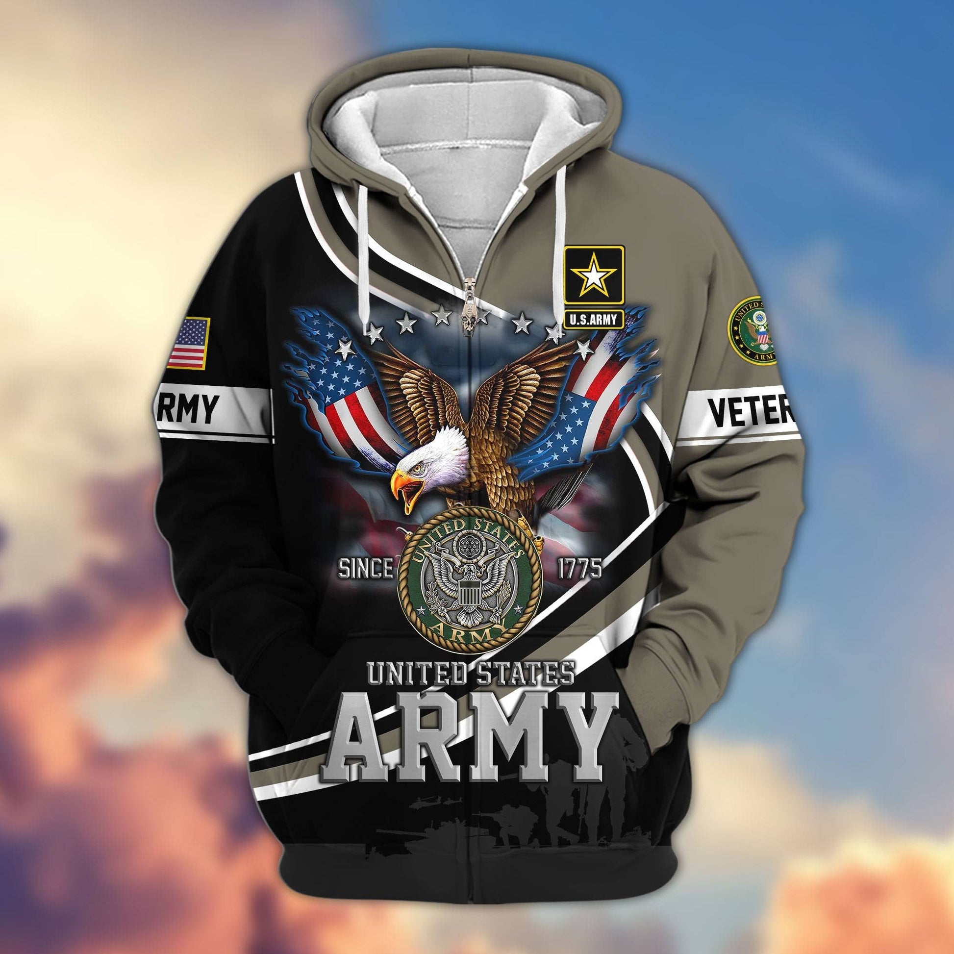 Premium U.S. Veterans Zip Hoodie HG211012 | Veteran Gift
