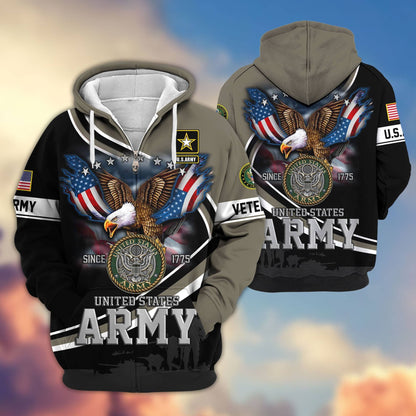 Premium U.S. Veterans Zip Hoodie HG211012 | Veteran Gift