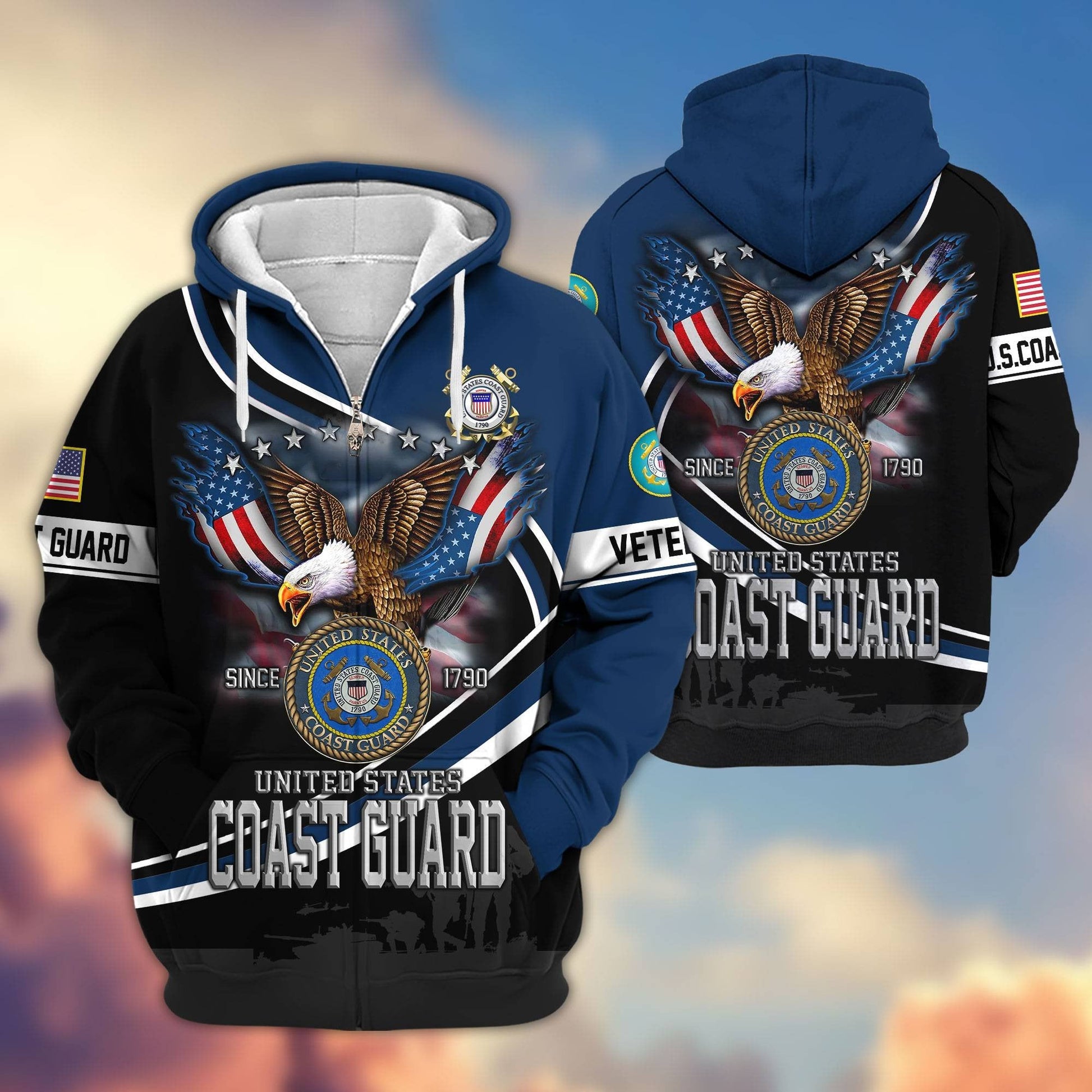 Premium U.S. Veterans Zip Hoodie HG211012 | Veteran Gift