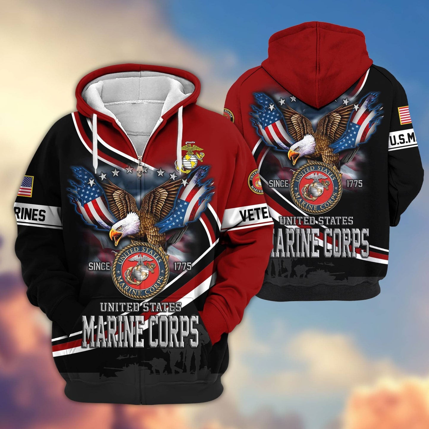 Premium U.S. Veterans Zip Hoodie HG211012 | Veteran Gift