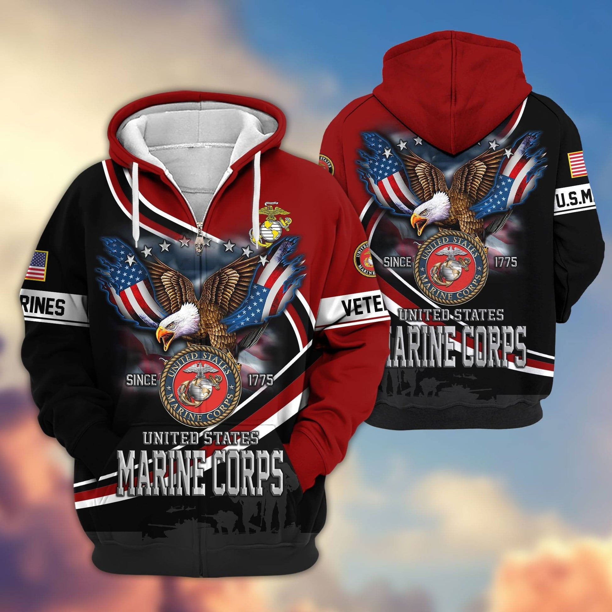 Premium U.S. Veterans Zip Hoodie HG211012 | Veteran Gift