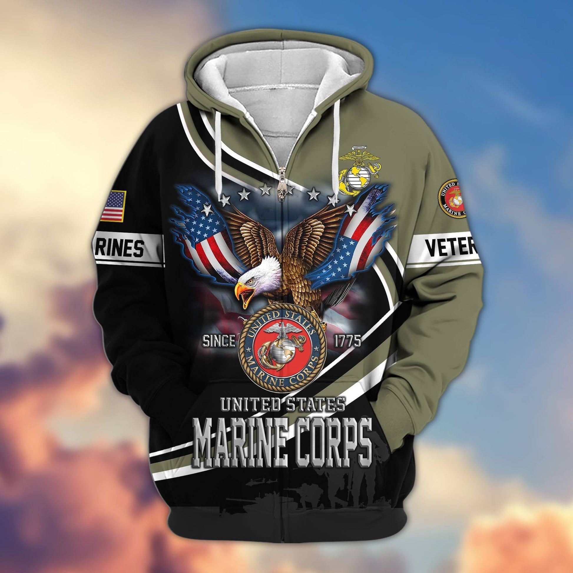 Premium U.S. Veterans Zip Hoodie HG211012 | Veteran Gift