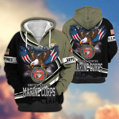 Premium U.S. Veterans Zip Hoodie HG211012 | Veteran Gift