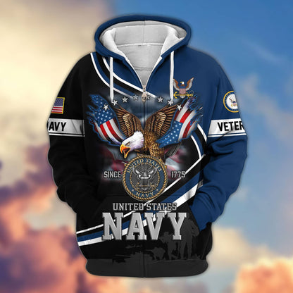Premium U.S. Veterans Zip Hoodie HG211012 | Veteran Gift