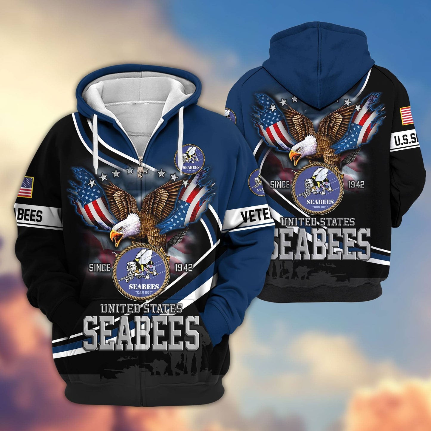 Premium U.S. Veterans Zip Hoodie HG211012 | Veteran Gift