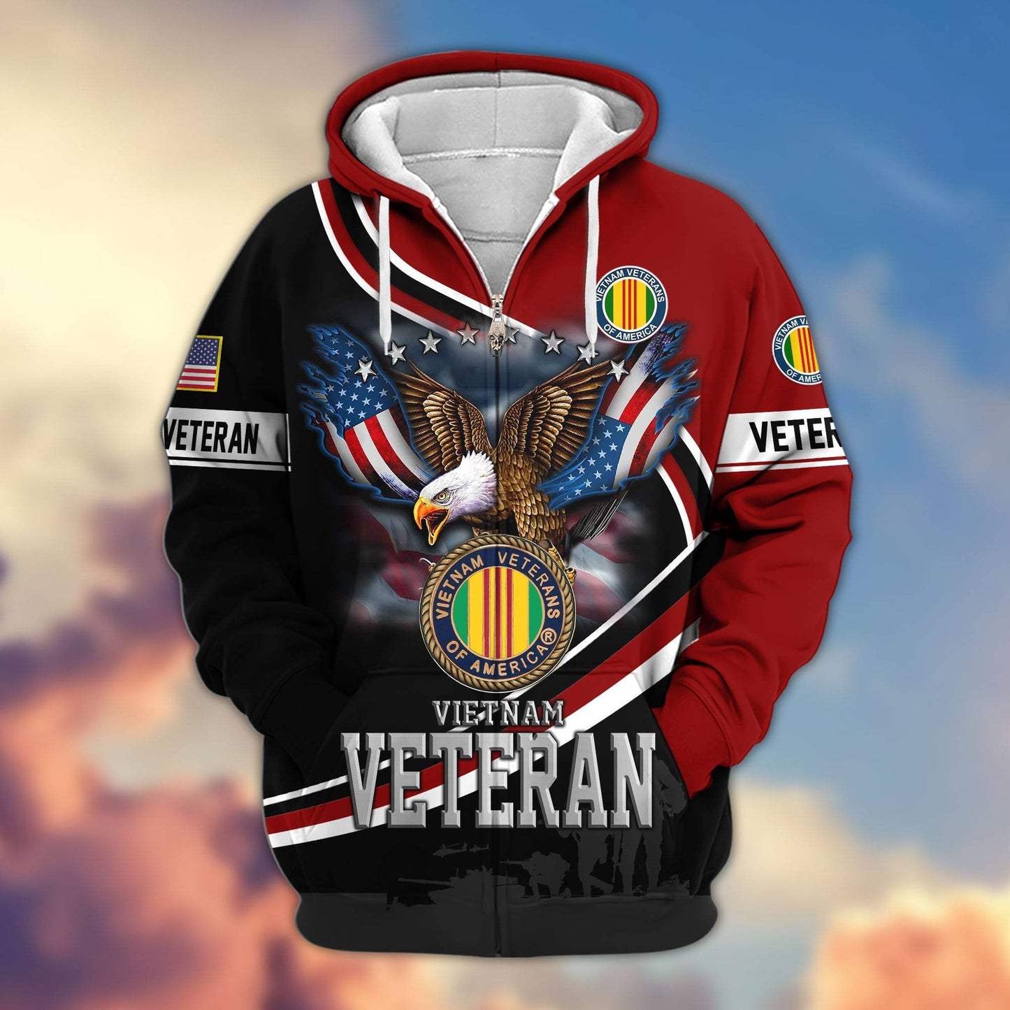 Premium U.S. Veterans Zip Hoodie HG211012 | Veteran Gift