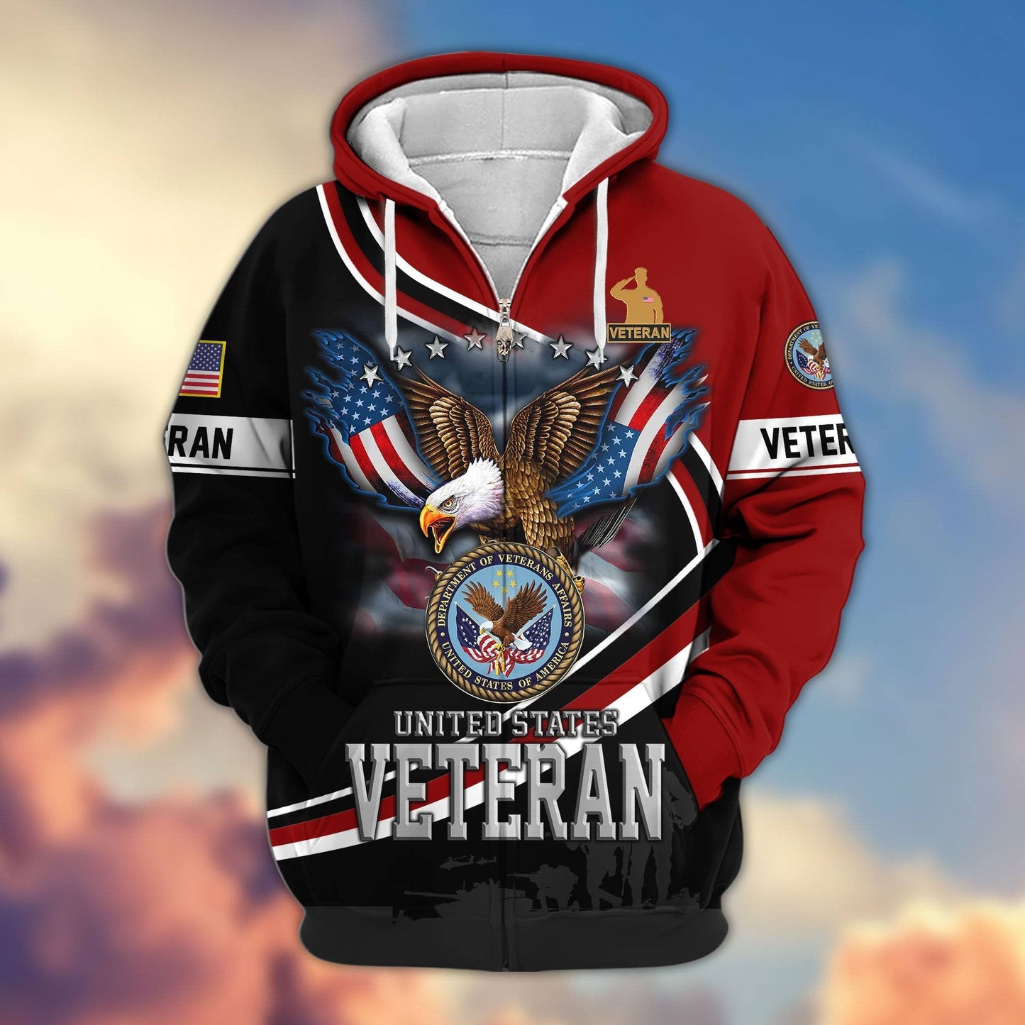 Premium U.S. Veterans Zip Hoodie HG211012 | Veteran Gift
