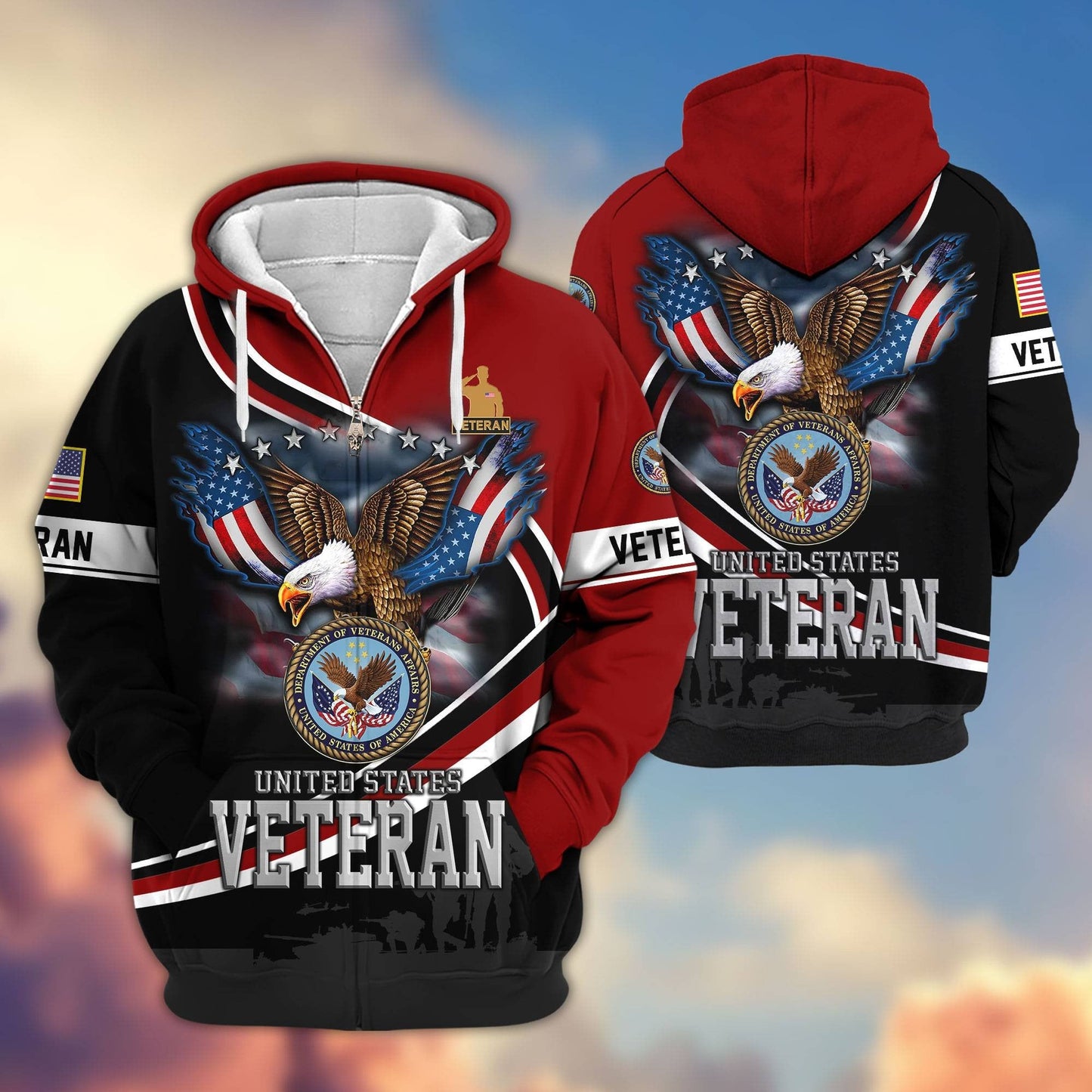 Premium U.S. Veterans Zip Hoodie HG211012 | Veteran Gift