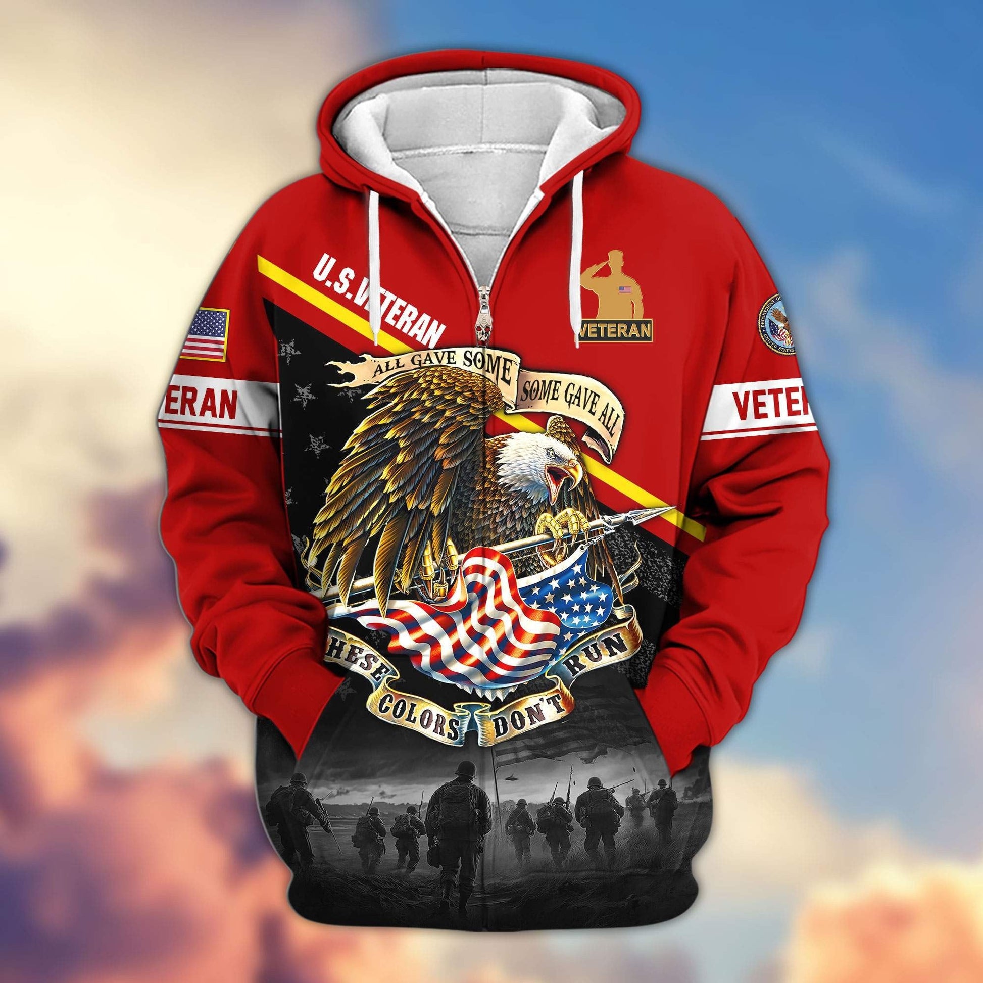 Premium U.S. Veterans Zip Hoodie HG281013 | Veteran Gift
