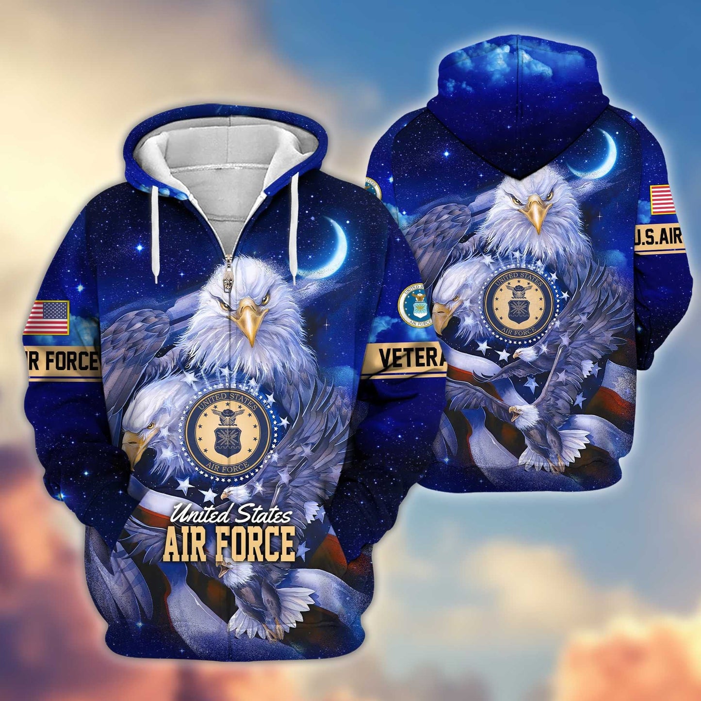 Premium U.S. Veterans Zip Hoodie HG041112 | Veteran Gift