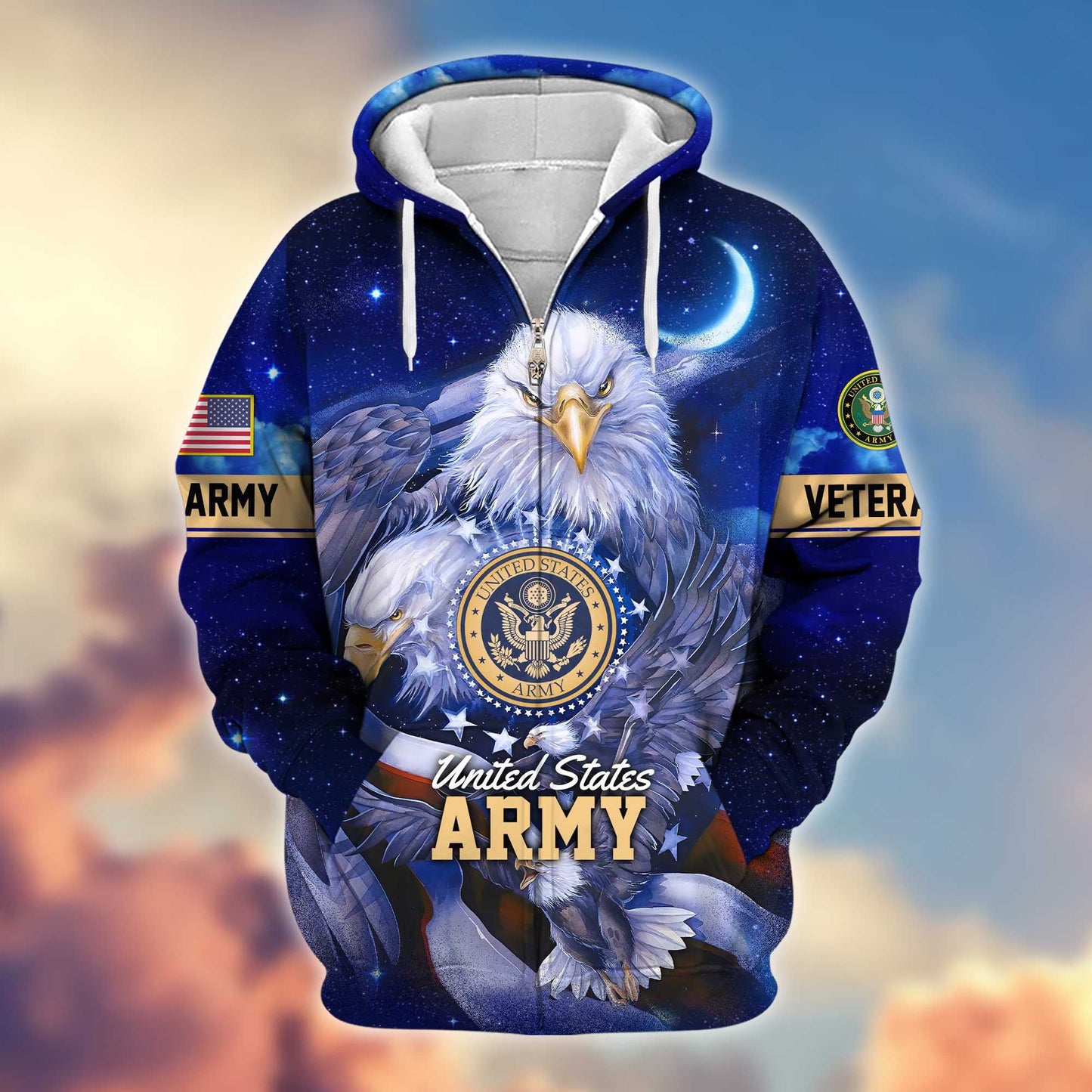 Premium U.S. Veterans Zip Hoodie HG041112 | Veteran Gift