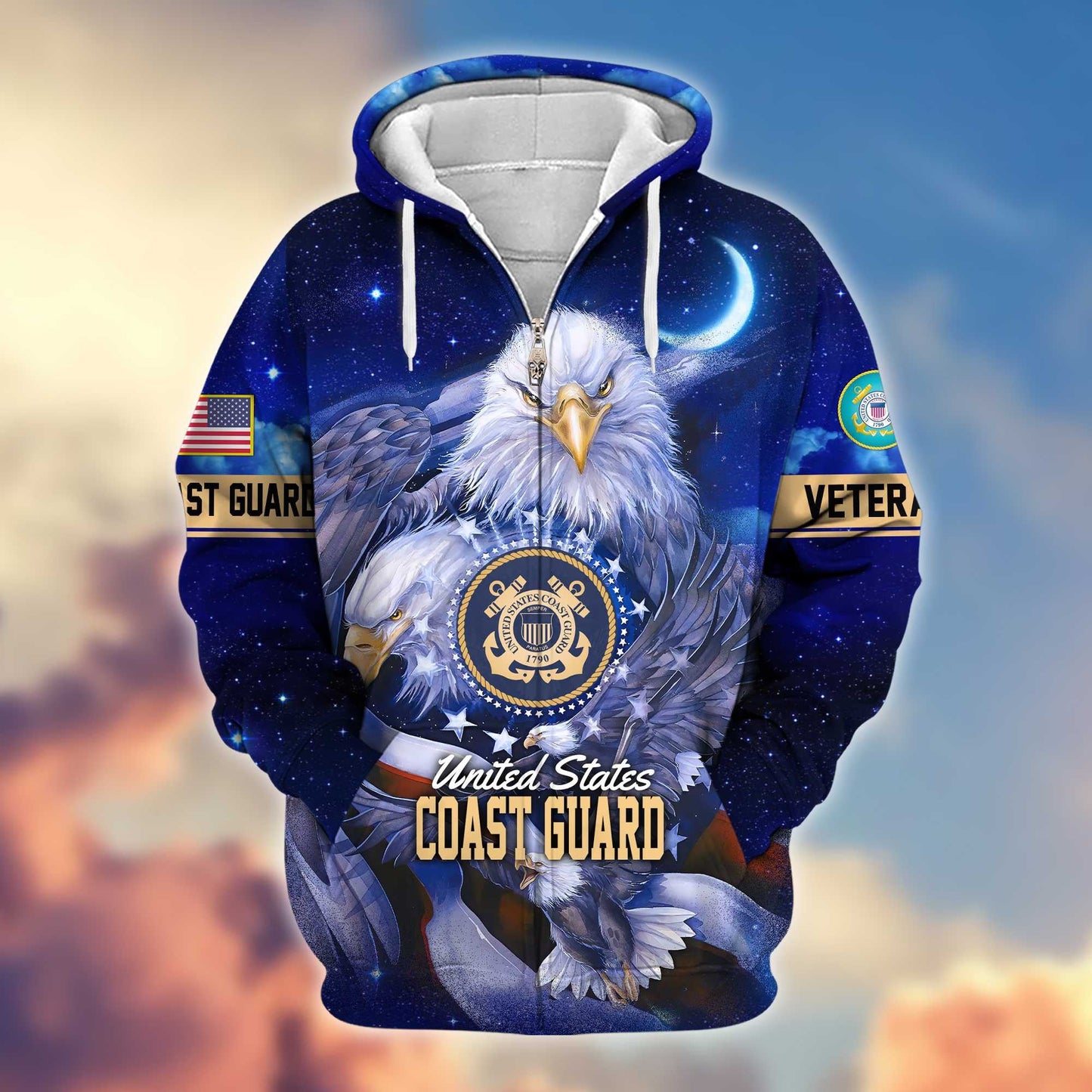 Premium U.S. Veterans Zip Hoodie HG041112 | Veteran Gift