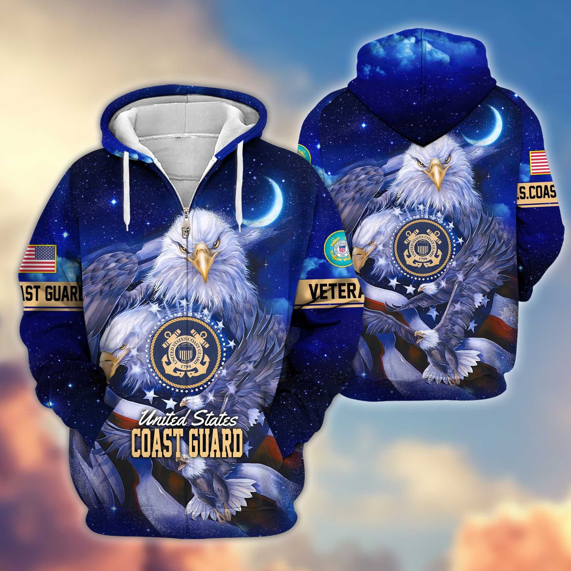Premium U.S. Veterans Zip Hoodie HG041112 | Veteran Gift