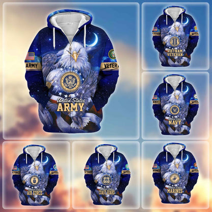Premium U.S. Veterans Zip Hoodie HG041112 | Veteran Gift