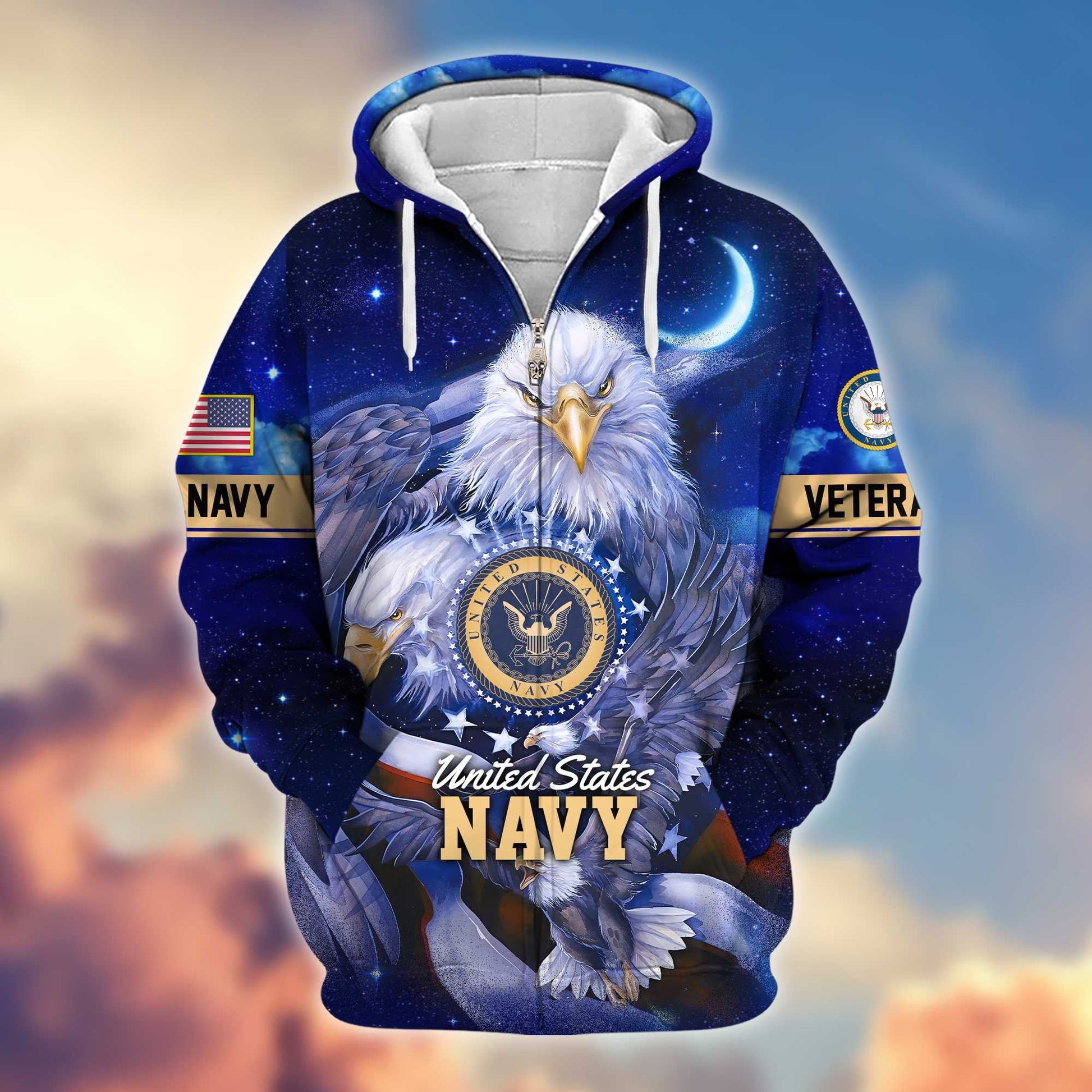 Premium U.S. Veterans Zip Hoodie HG041112 | Veteran Gift
