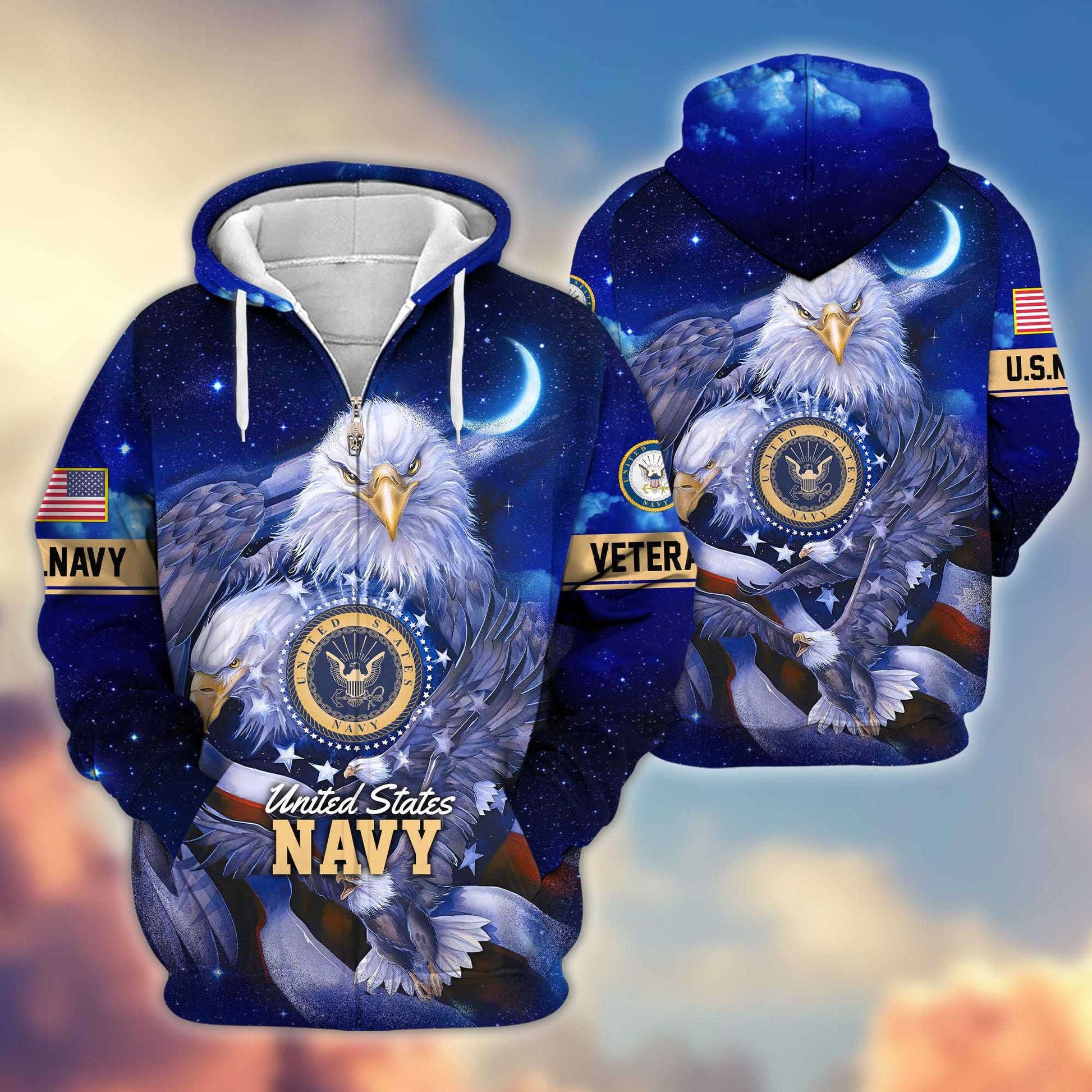 Premium U.S. Veterans Zip Hoodie HG041112 | Veteran Gift