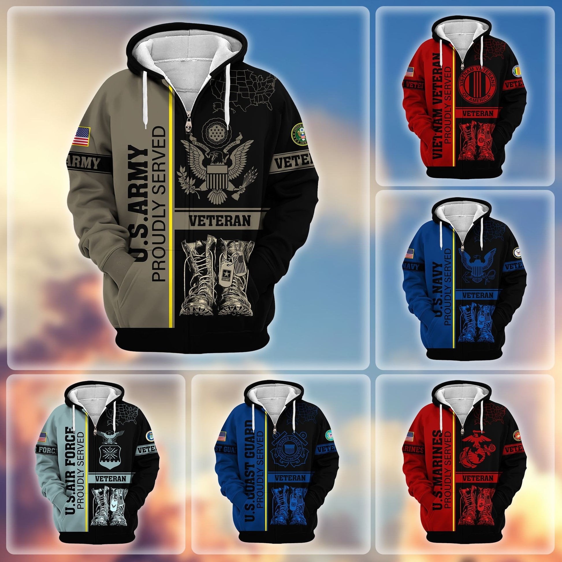 U.S. Veteran Zip Hoodie | Patriotic Gift