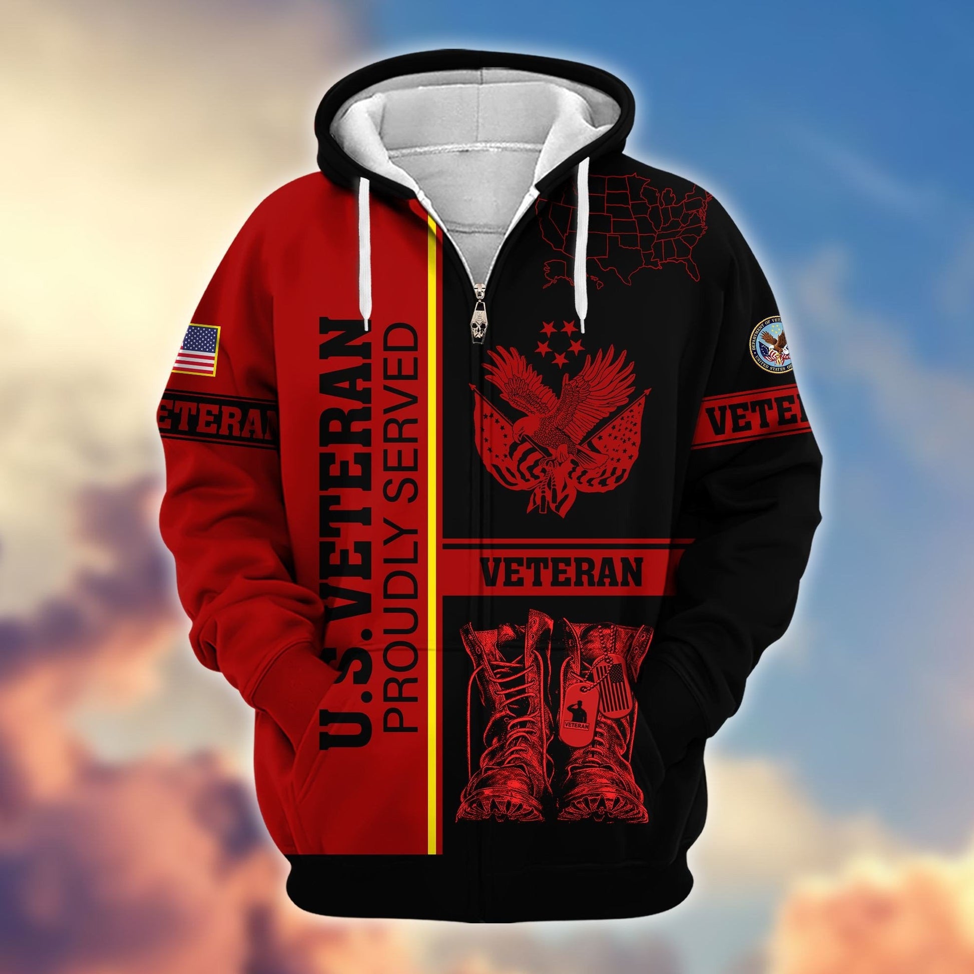 U.S. Veteran Zip Hoodie | Patriotic Gift