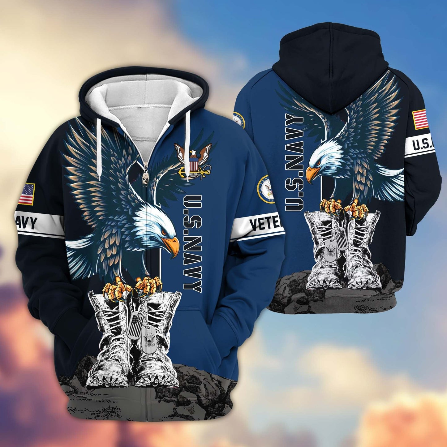 U.S. Veteran Zip Hoodie | Patriotic Gift