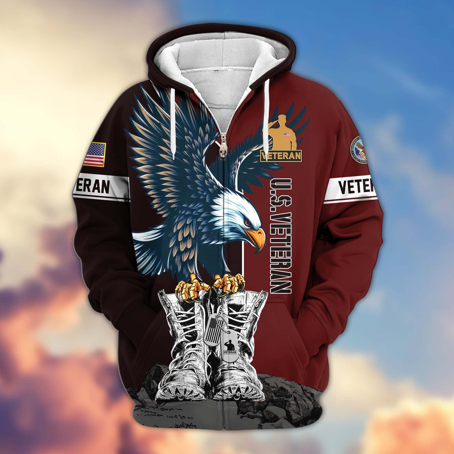 U.S. Veteran Zip Hoodie | Patriotic Gift