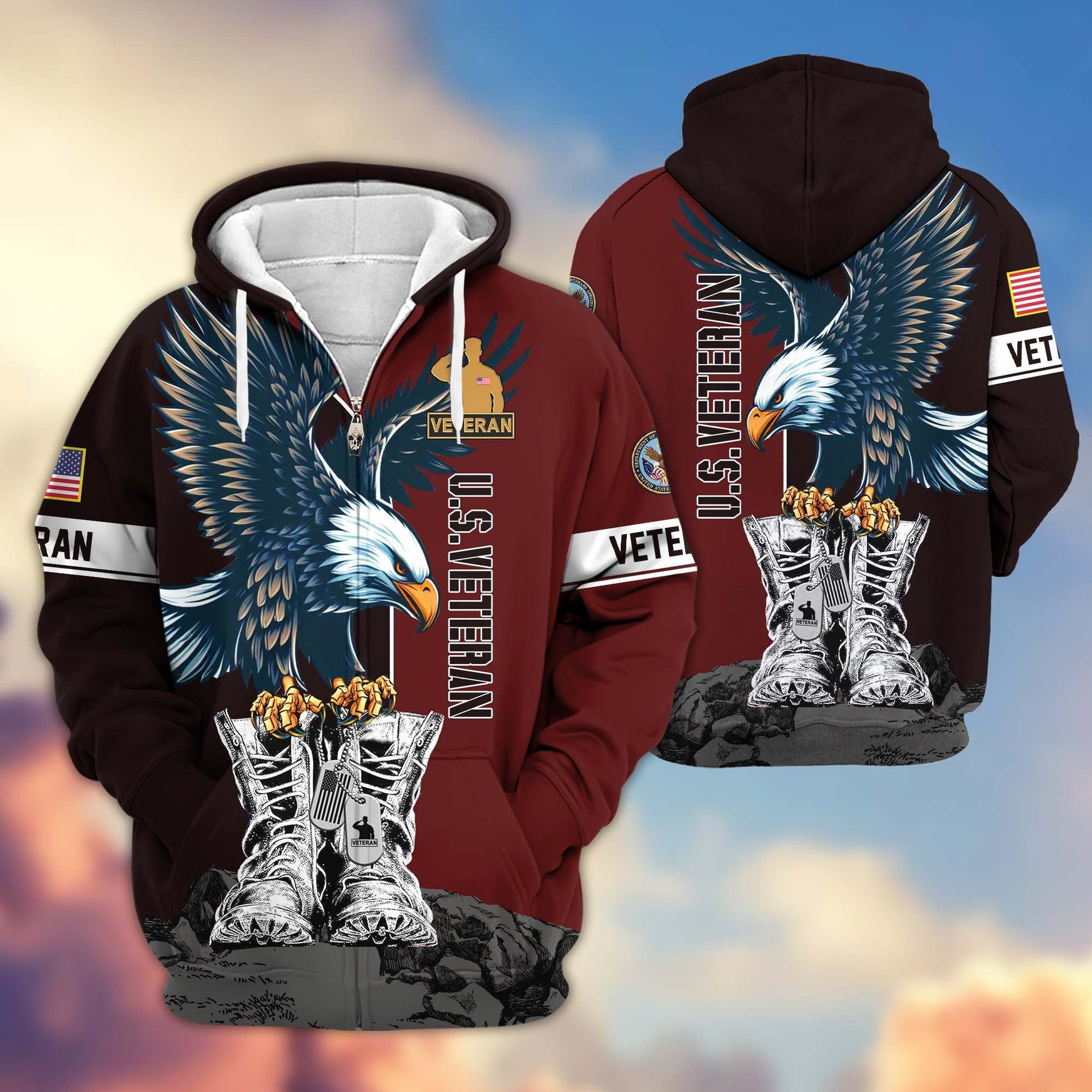 U.S. Veteran Zip Hoodie | Patriotic Gift